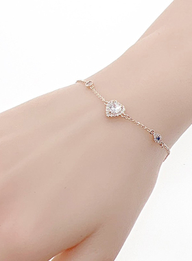 Chomel精致爱心立方氧化锆石手链