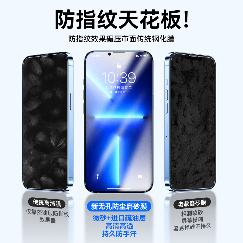 适用苹果15钢化膜iphone14promax手机13防尘12pro全屏xr磨砂11防窥膜x防摔xsMax防偷窥por无孔保护贴膜pm十三 - 图0