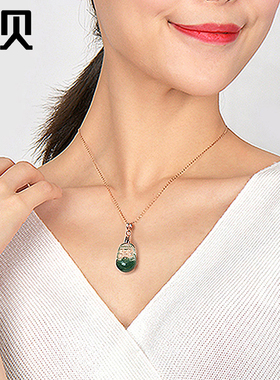 高品天然绿幽灵貔貅吊坠送证书