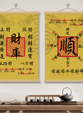 风水起势唐卡中式挂画海报壁画