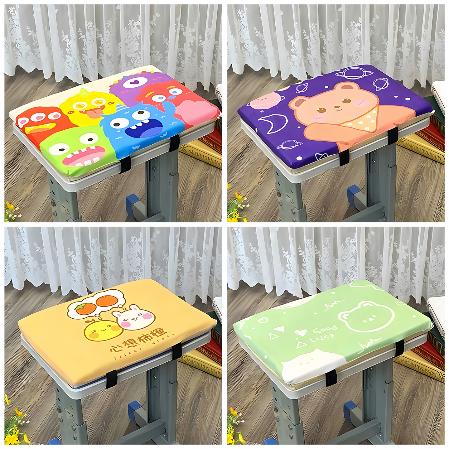 卡通坐垫小学生教室专用椅子屁垫学校凳子垫长方形学习椅垫屁股垫