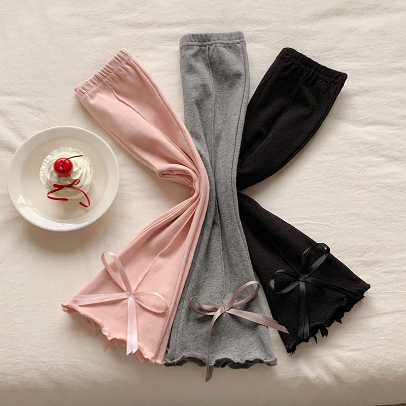 2026春季新款中小童百搭裤子女宝宝洋气蝴蝶结韩版时尚喇叭裤,淘宝优惠券,粉丝福利购,淘宝优惠卷