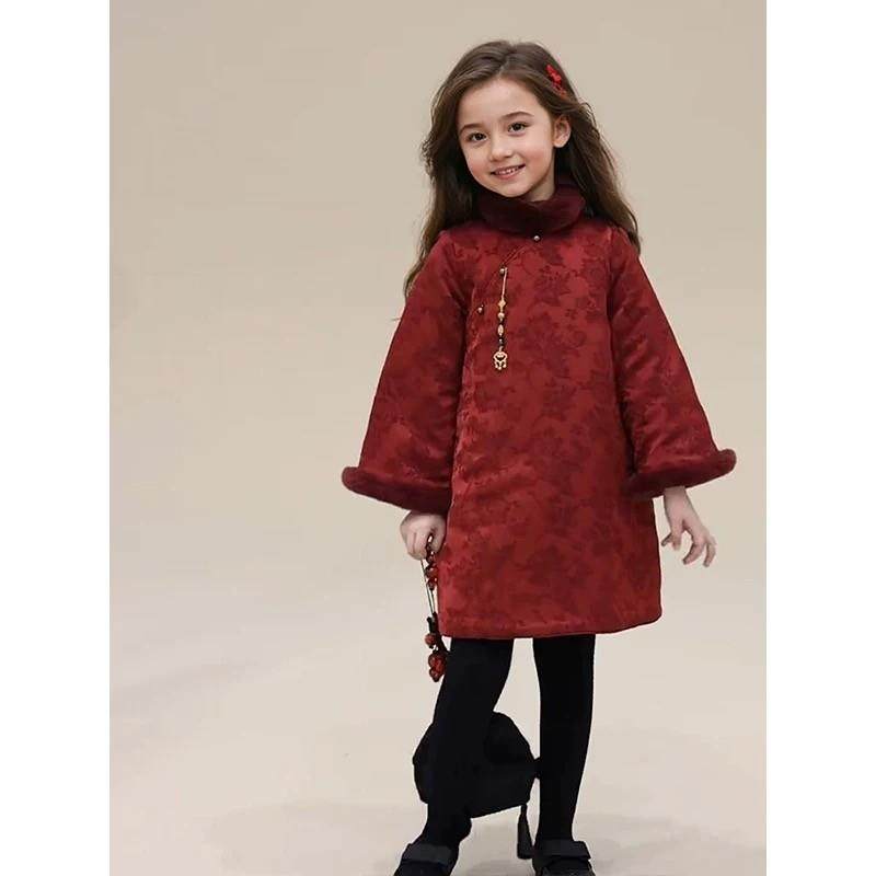 女童拜年服2025新款冬季过年新年衣服儿童新中式冬装国风唐装旗袍,淘宝优惠券,粉丝福利购,淘宝优惠卷