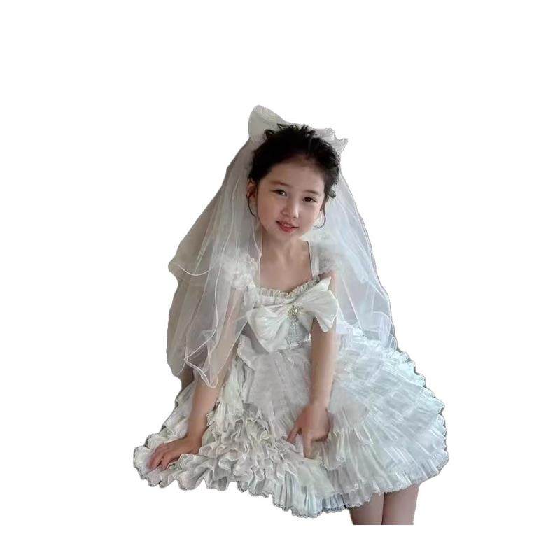 女 童白色婚纱小天使洛丽塔连衣裙礼服花童公主裙生日夏六一表演,淘宝优惠券,粉丝福利购,淘宝优惠卷