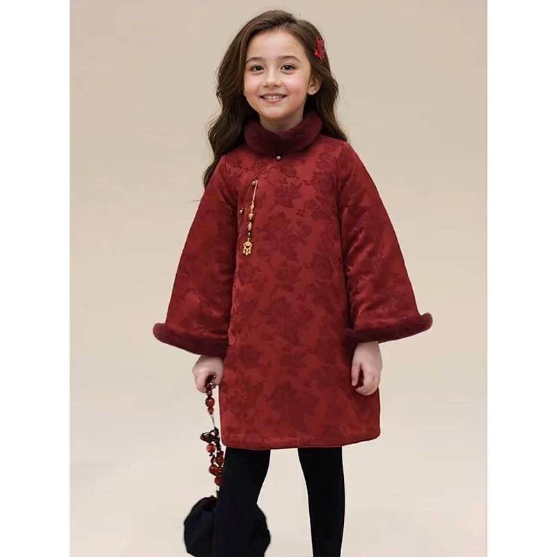 女童拜年服2025新款冬季过年新年衣服儿童新中式冬装国风唐装旗袍,淘宝优惠券,粉丝福利购,淘宝优惠卷