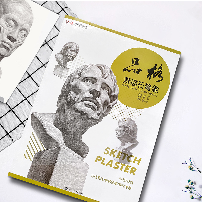 品格素描石膏像一线教学苗芳编素描基础入门书石膏五官解析素描石膏像半身像肖像照片对应临摹范本联考校考美术正版绘画书籍 - 图1