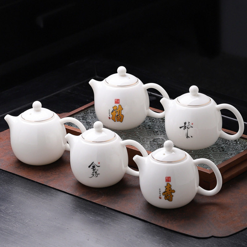 Travel tea set portable tea set one pot two cups white tea set outdoor travel bag business gift LOGO