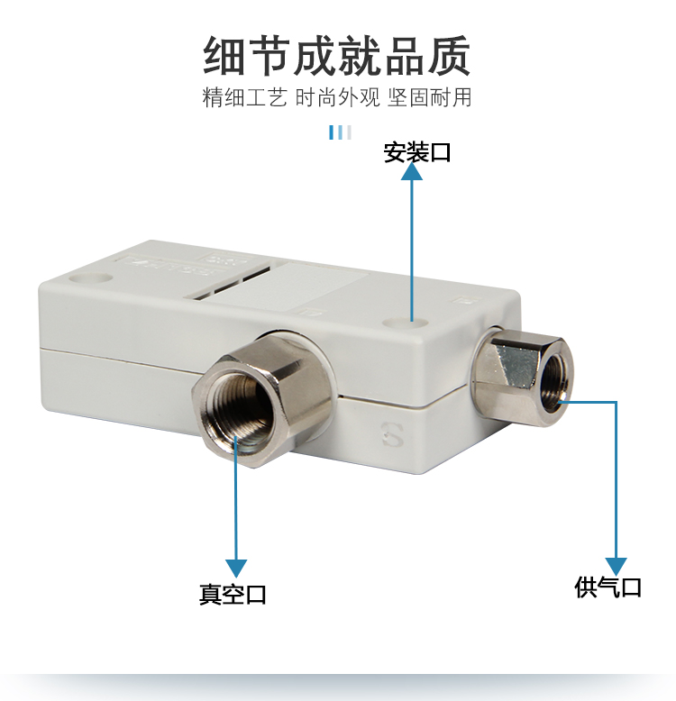 SMC型大吸力盒式消声真空发生器ZH05BL/07B/10B/13BS-06-08-10 - 图0