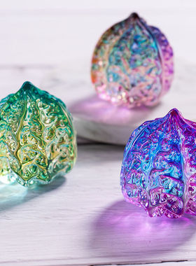 水晶核桃文玩摆件琉璃小手把件古玩核桃手指锻炼球按摩手球玩具