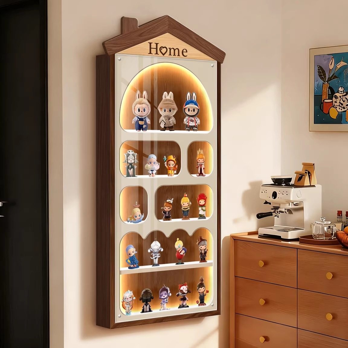 立牌玩偶收纳展示架上墙泡泡玛特萌粒娃娃摆件小型手办盲盒陈列柜,淘宝优惠券,粉丝福利购,淘宝优惠卷