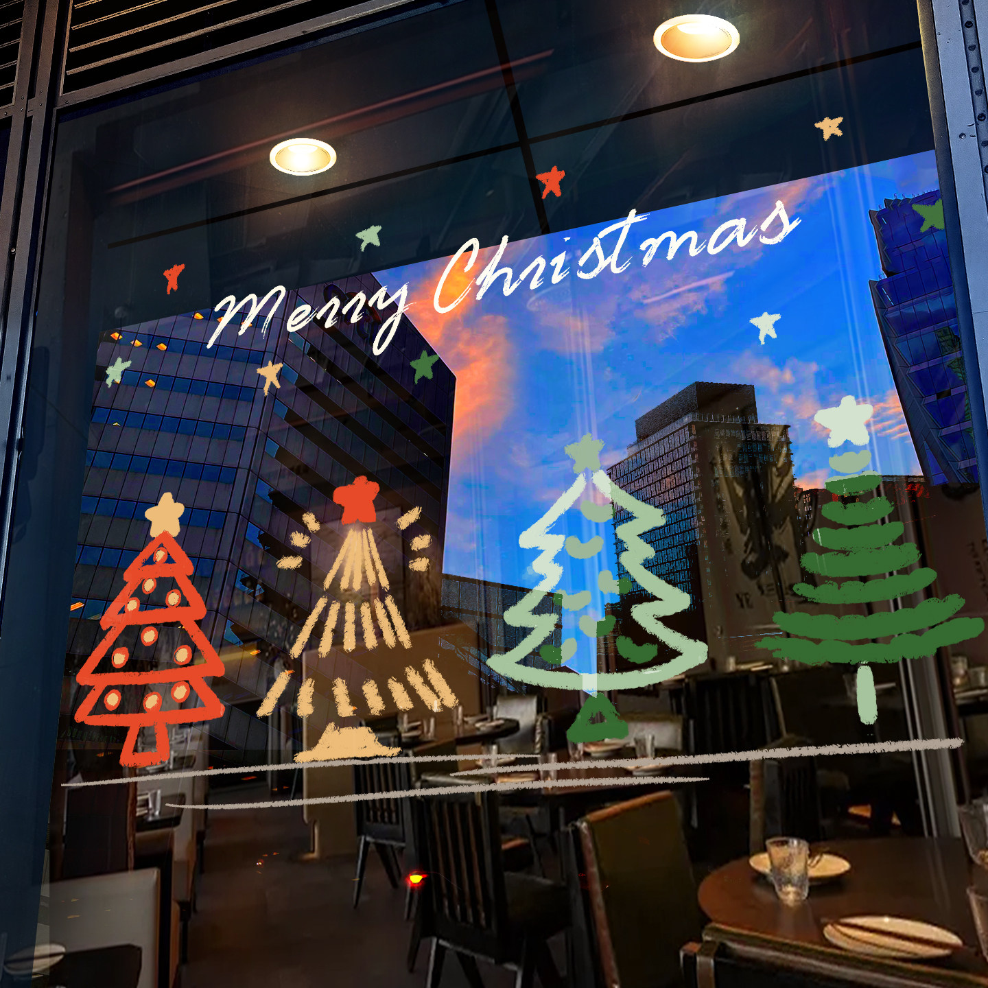 圣诞节装饰窗贴圣诞树贴画创意窗花店铺橱窗静电玻璃贴门贴纸2026,淘宝优惠券,粉丝福利购,淘宝优惠卷