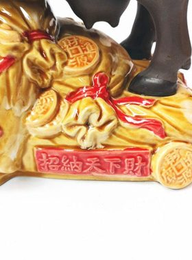 石湾陶瓷公仔牛中式十二生肖动物家居装饰摆件纯手工客厅送礼桌面