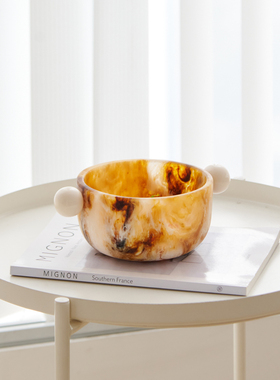 印度进口琥珀色球形手柄装饰碗长条形椭圆托盘金字塔首饰盒装饰品