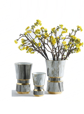 大理石纹样板房摆件干花装饰品