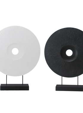 砂岩抽象雕塑摆件玄关装饰品圆形