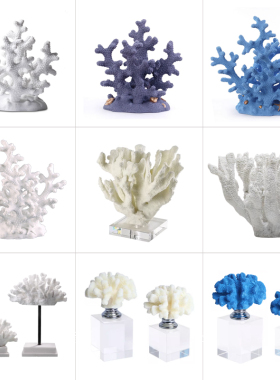树脂珊瑚新中式风博古架软装饰品