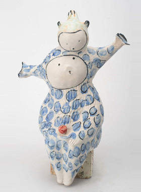 现代简约抽象卡通陶瓷人物摆件