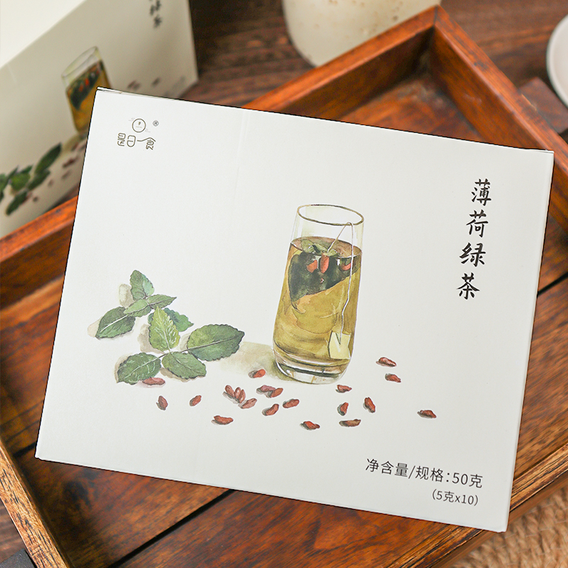 是日一食 薄荷绿茶 花茶茶包热泡茶冷泡茶（10包/盒） - 图1