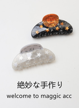 欧美小众蜗牛醋酸天使鲨鱼夹