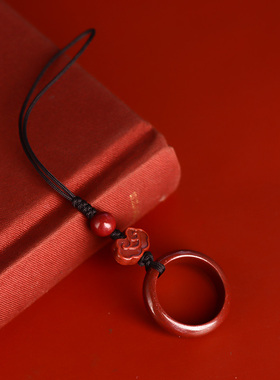 朱砂手机链指环扣挂饰绳