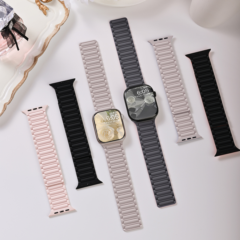 张婧仪同款适用苹果s10新款手表表带iwatch10腕带applewatch9磁吸s9硅胶S8精致Ultra2运动SE女款s7男款s6女生-图3
