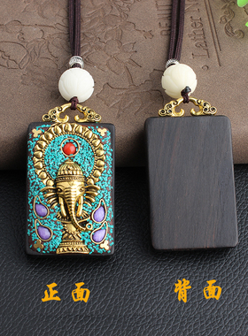黑檀木尼泊尔男女唐卡吊坠