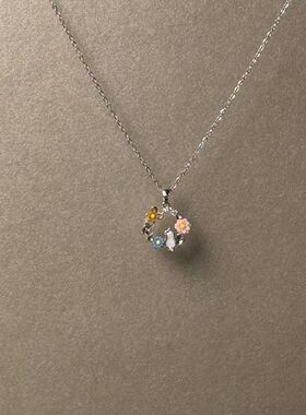 软萌小猫咪花环项链彩色小雏菊甜美少女心森系清新百搭首饰