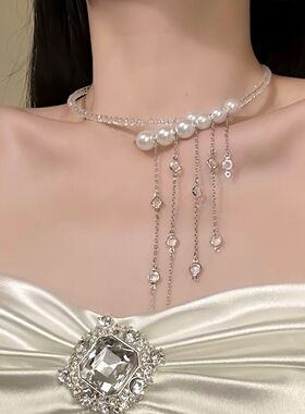 【栀子花信】森系仙气花朵珍珠项链甜美新娘锁骨链颈链