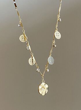 波西米亚风中式串珠项链女小众高级感复古美拉德叠戴锁骨链颈链