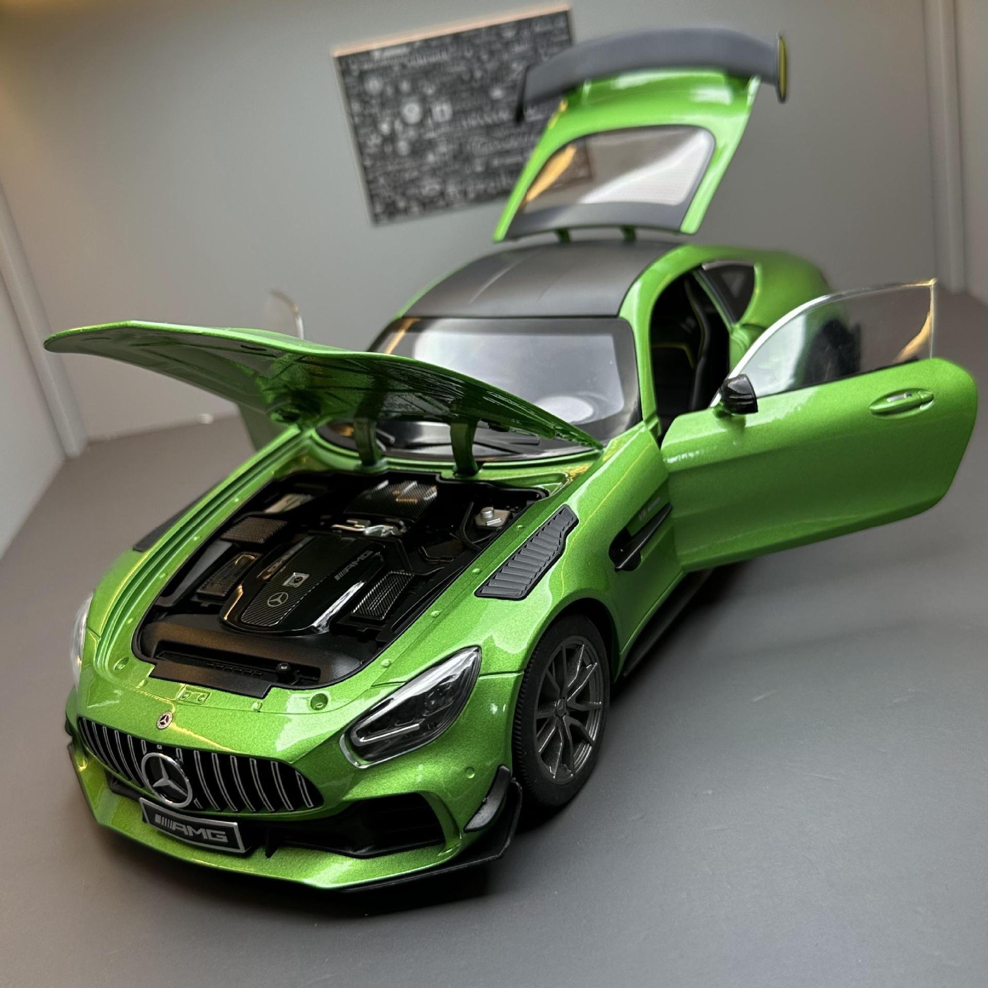 超大号1比18奔驰GTR跑车合金车模声灯光儿童玩具汽车模型收藏摆件