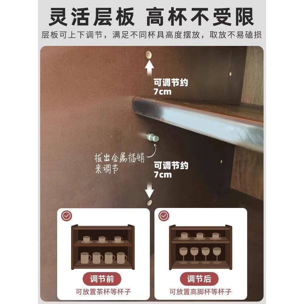 Sideboard storage artifact solid wood storage rack sideboard coffee cup holder tea set storage cabinet living room dining table kitchen