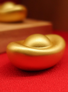 真金金元宝锌合金镀金招财摆件