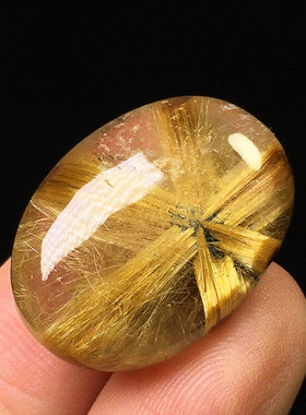 巴西天然金发晶钛晶花原石打磨镶嵌吊坠戒面手串男女同款装饰摆件