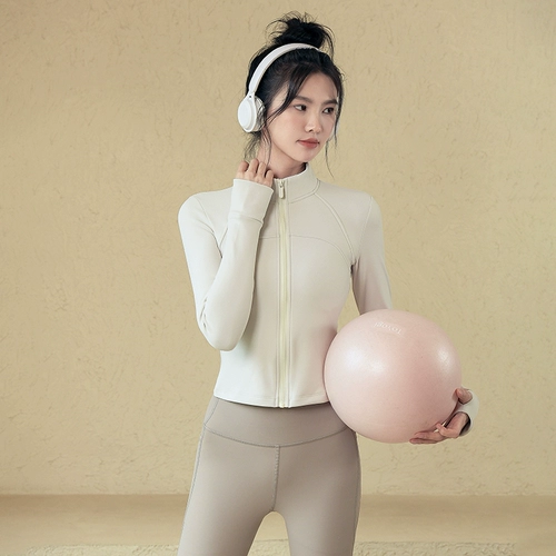 Флисовая демисезонная ветрозащитная куртка для йоги, спортивный лонгслив для спортзала, в обтяжку, по фигуре, для бега