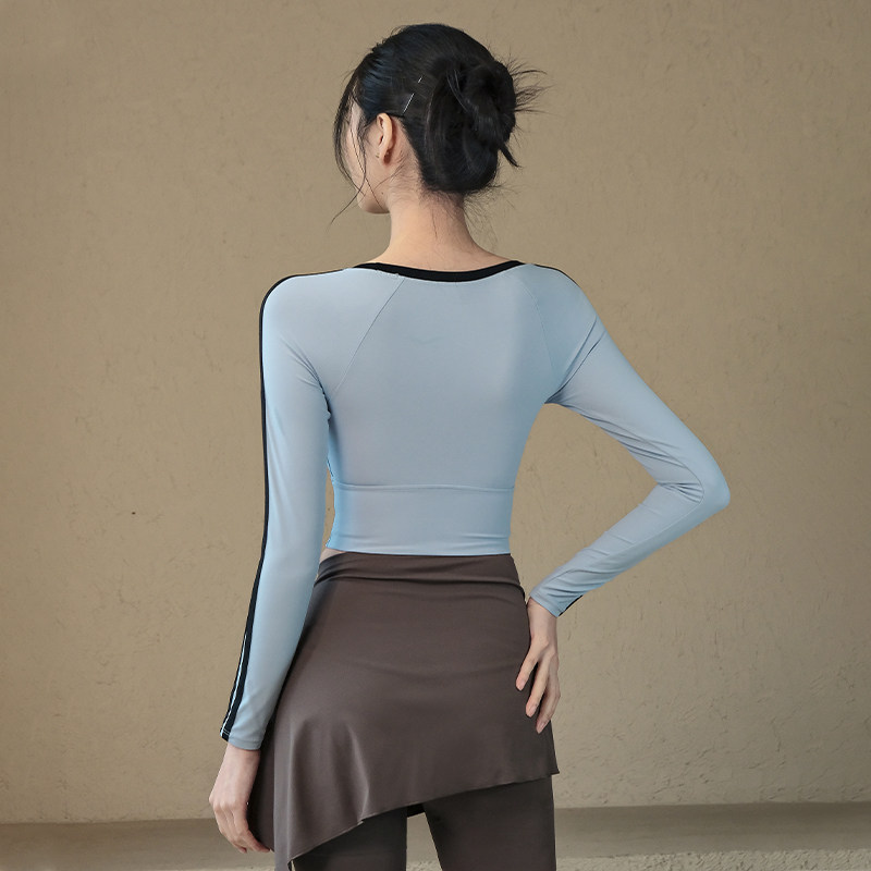 Ackdcs带胸垫瑜伽服长袖女秋冬款跑步运动健身T恤普拉提训练上衣,淘宝优惠券,粉丝福利购,淘宝优惠卷