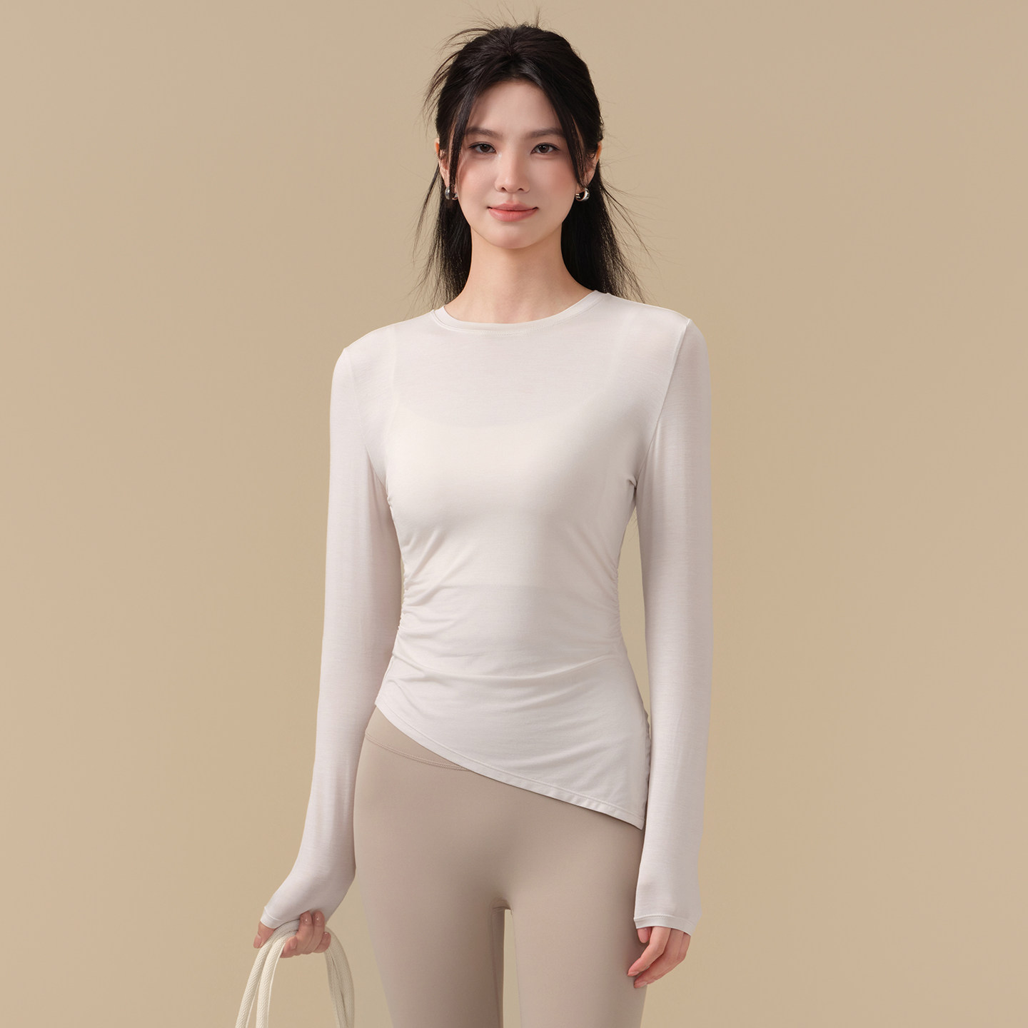 Ackdcs裸感瑜伽T恤女新款修身显瘦运动长袖专业普拉提训练健身衣,淘宝优惠券,粉丝福利购,淘宝优惠卷