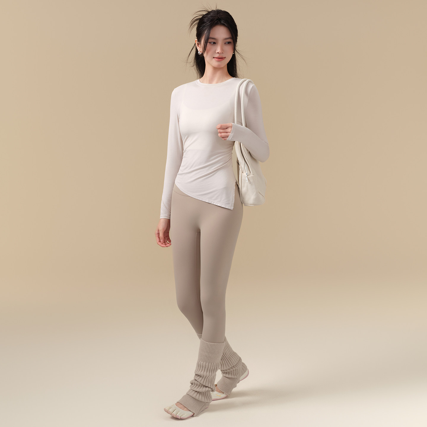 Ackdcs裸感瑜伽T恤女新款修身显瘦运动长袖专业普拉提训练健身衣,淘宝优惠券,粉丝福利购,淘宝优惠卷