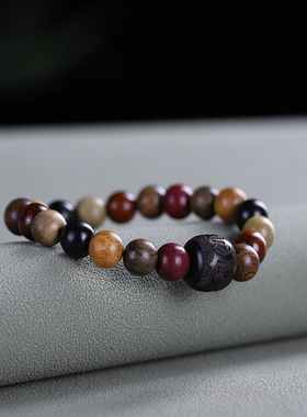 国风多宝珠竹节六字箴言手串男生念珠手链女小众设计单圈侣款饰品