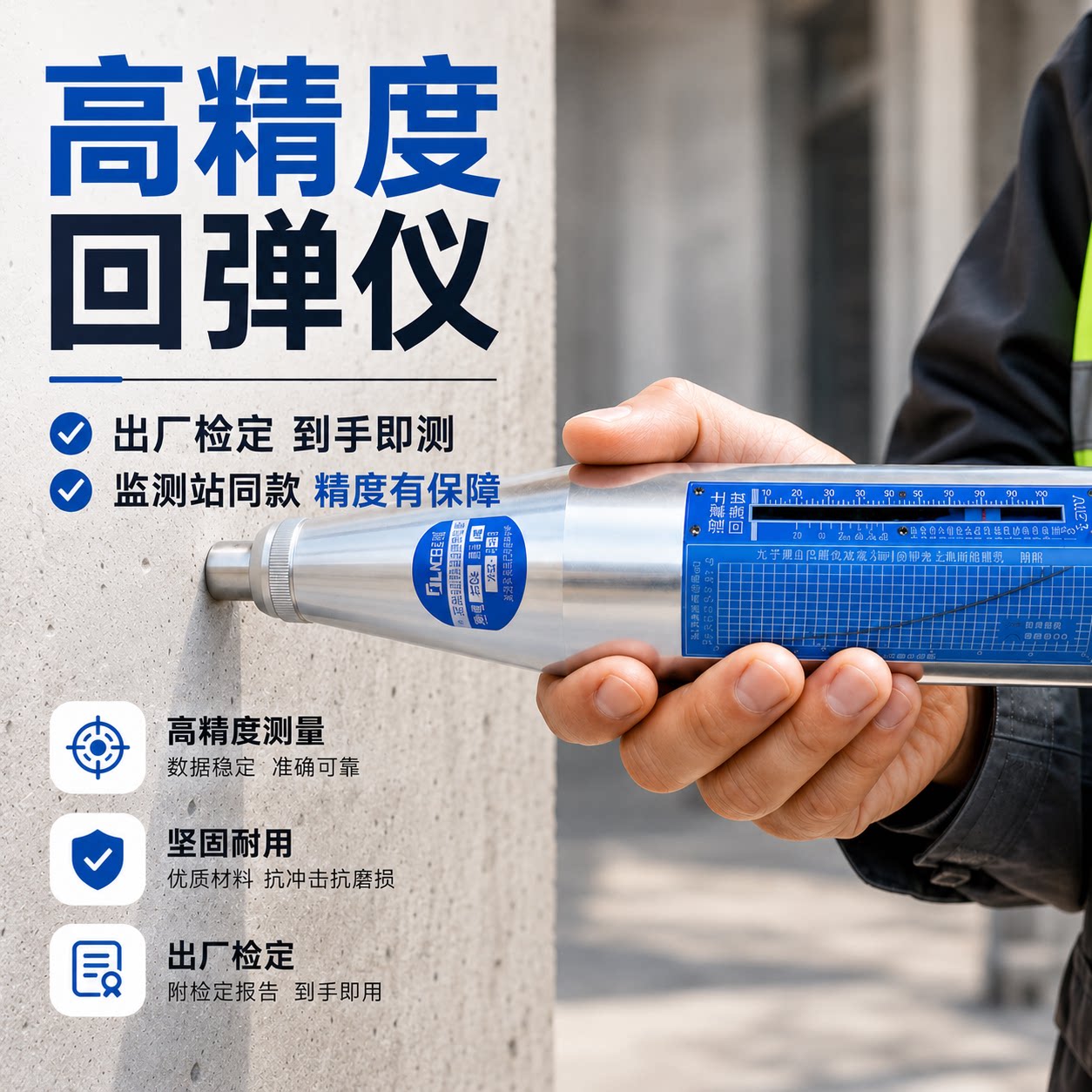 良测混凝土回弹仪抗压强度检测仪水泥硬度测量中回砂浆数显高强度