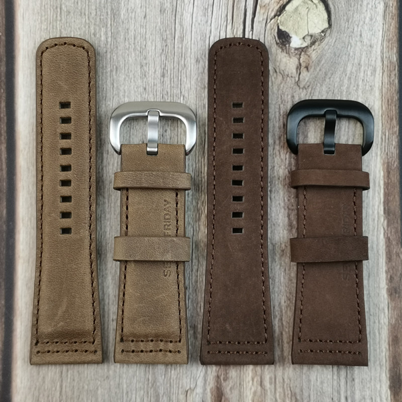 适配7七个星期五手表真皮男表带 贝亚特配件