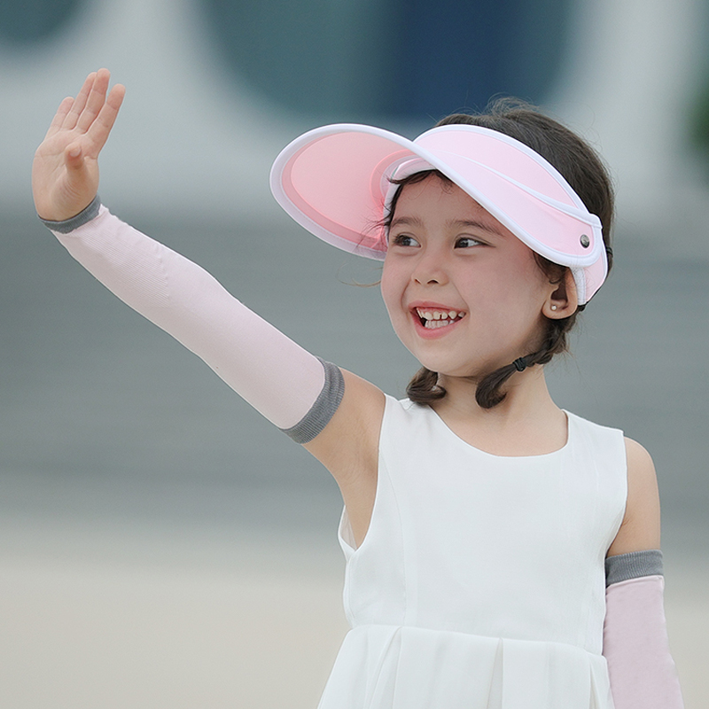近江小熊儿童防晒袖套冰丝男女童2024夏季手套防紫外线护臂套
