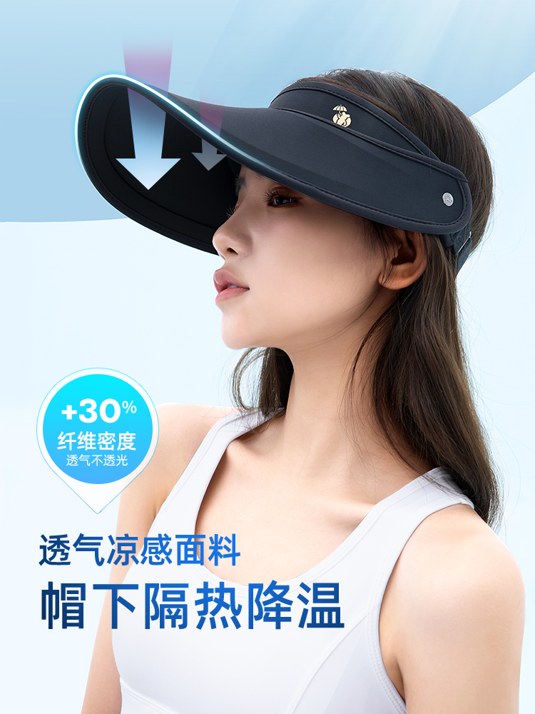 近江小熊空顶帽防晒女防紫外线太阳帽遮阳帽沙滩出游运动帽子