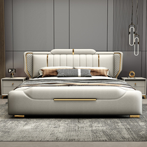 Italian Light Luxury Real Leather Bed 2 2 m Modern Minimalist Master Bedroom Soft Bag Double Bed 1 8 High-end Atmosphere Storage Wedding Bed