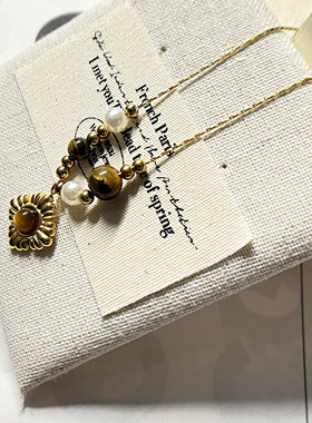 钛钢不掉色美拉德风复古花项链女