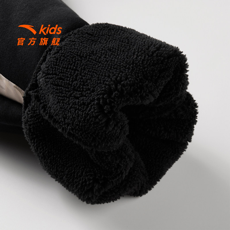 安踏儿童男小童针织运动长裤2025春季新款舒适保暖儿童羊羔绒裤子,淘宝优惠券,粉丝福利购,淘宝优惠卷