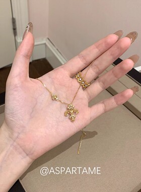 富贵鸢尾~vintage中古鸢尾花项链小众轻奢高级感锁骨链