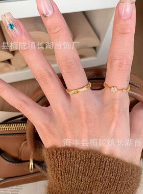 SEG设计 春暖花开五花小排钻戒指法式精致微镶钻石戒指女