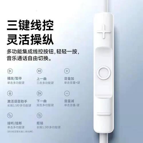 3.5mm耳机有线入耳type-c接口圆孔适用于华为小米苹果15iPhone16 - 图2