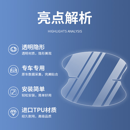 适配长安CS75PLUS四代逸动CS55PLUS车门把手防刮贴门碗保护膜CS75 - 图1