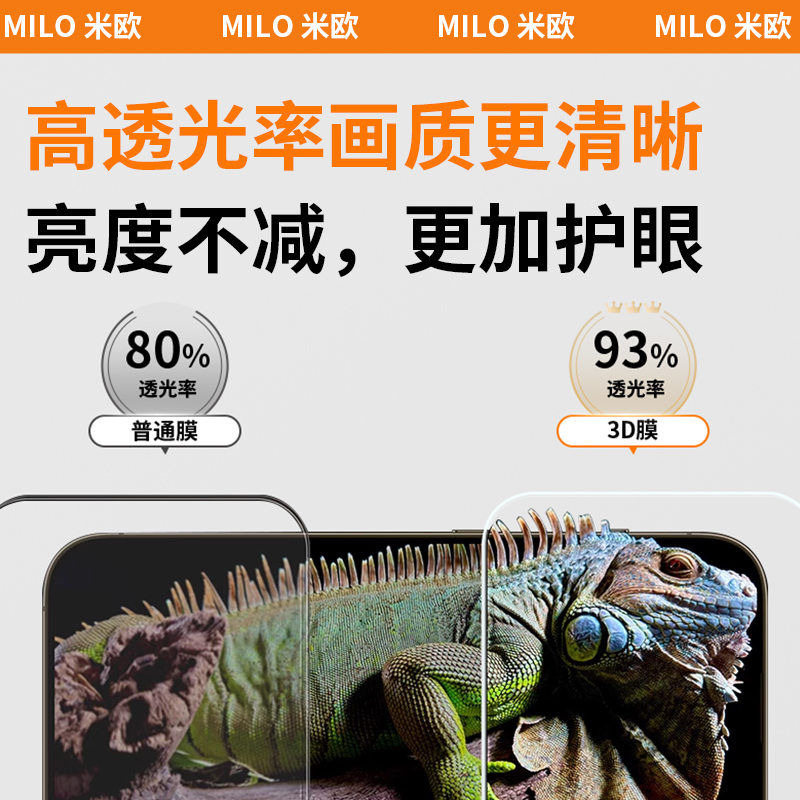 MILO米欧适用魅族21秒贴盒3D冷雕增透膜无黑边MEIZU20/21pro钢化膜手机膜除尘仓全屏覆盖大弧高清防指保护膜-图1